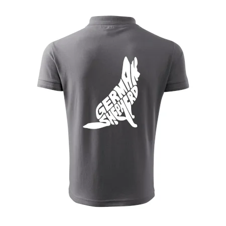 Německý ovčák sedící napis