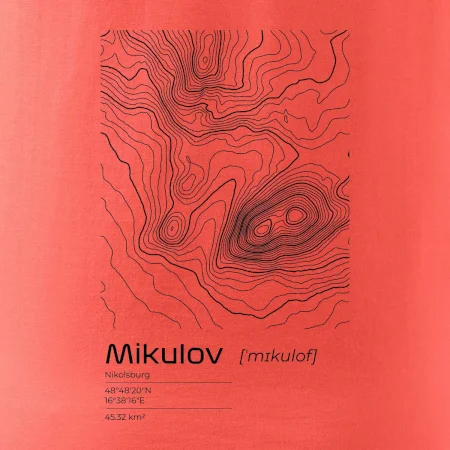 Mikulov - vrstevnice v obdélníku