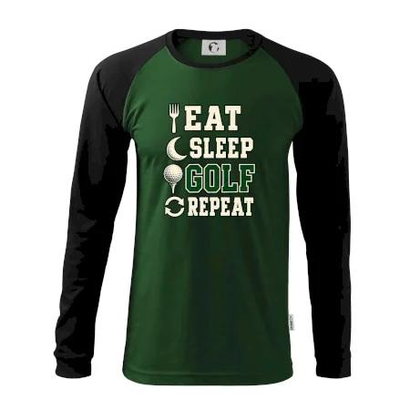 Eat sleep golf repeat typografie