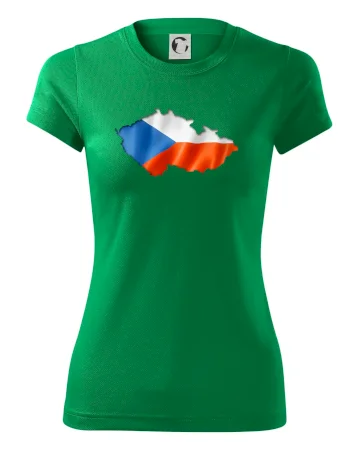 Česká vlajka v obrysu republiky