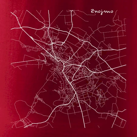 Černobílá mapa Znojmo