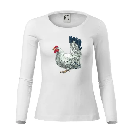 Slepice kreslená bílá