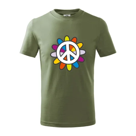 Peace symbol s kreslenou květinou