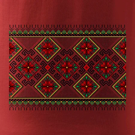 Ukrajinský vzor - Červeno Zelený