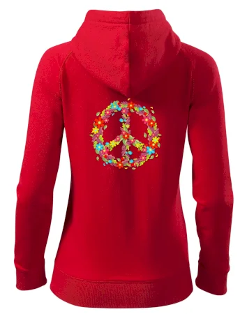 Peace symbol červené květiny