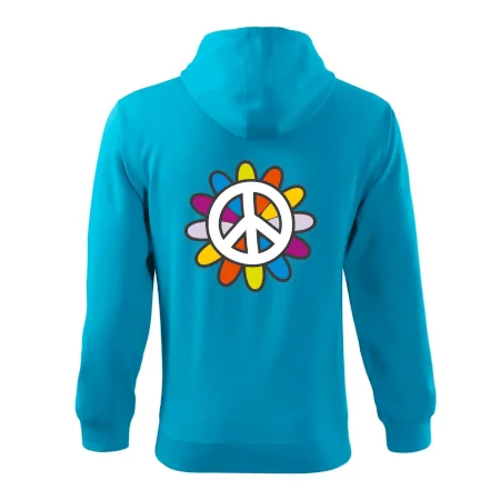 Peace symbol s kreslenou květinou