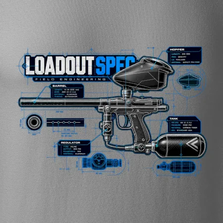 Technický výkres loadout spec paintball