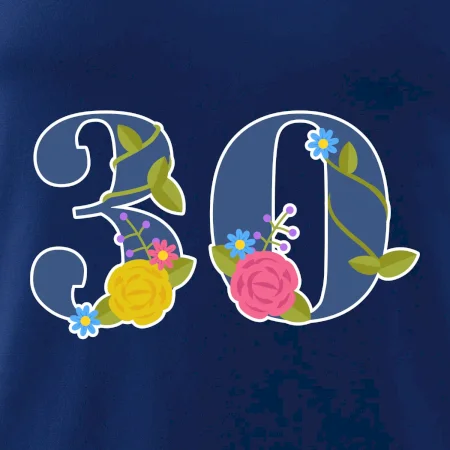 Květinové číslo kreslené - 30