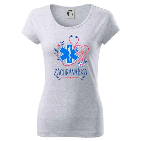 Záchranářka s květy a křížem