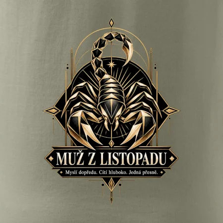 Muž z listopadu geometrický zlatý štír