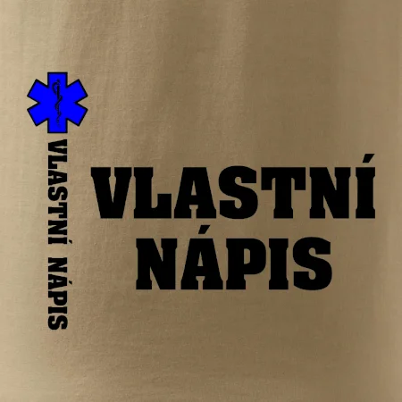 Hvězda života - vlastní nápis vpředu a vzadu
