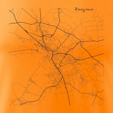 Černobílá mapa Znojmo