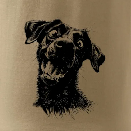 Černobílá karikatura Labrador tmavý