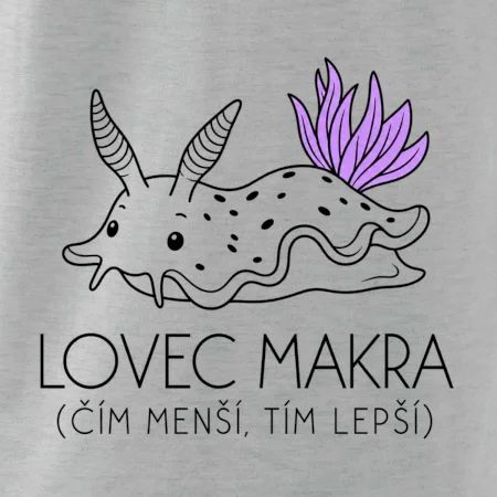 Lovec makra nahožábrý mořský plž s fialovými žábrami