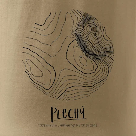 Plechý - vrstevnice v kruhu