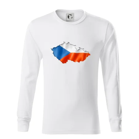 Česká vlajka v obrysu republiky
