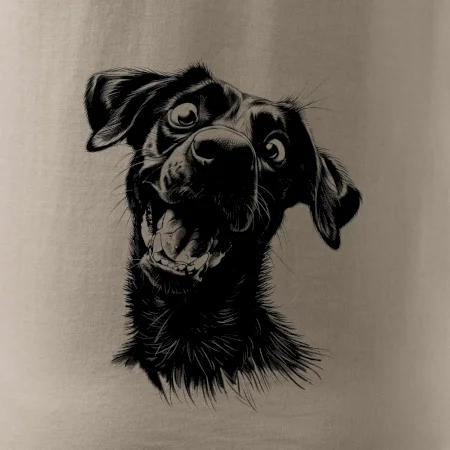 Černobílá karikatura Labrador tmavý