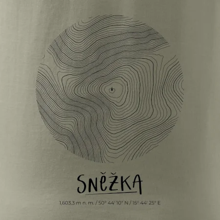 Sněžka - vrstevnice v kruhu