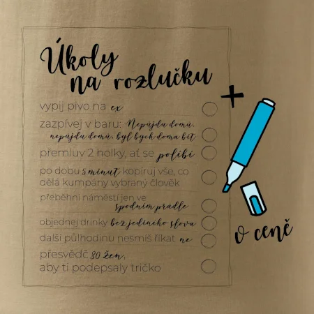 Triko na rozlučku s úkoly pro ženicha - lineární