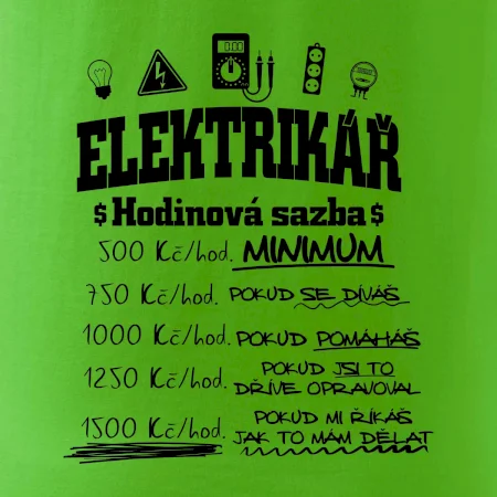 Elektrikář hodinová sazba