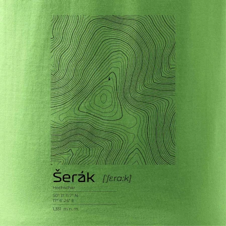 Šerák - vrstevnice v obdélníku