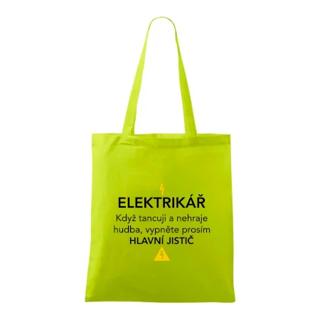 Elektrikář - hlavní jistič - Nápis na zádech