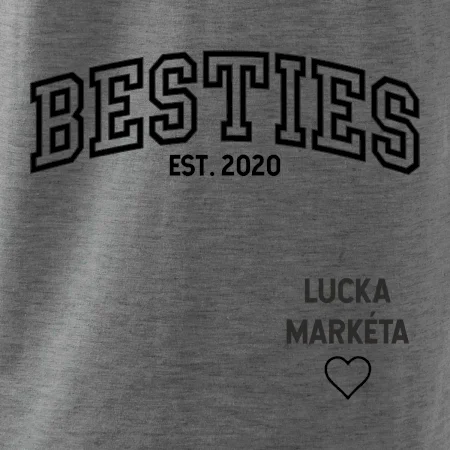 Párové mikiny - Besties (Rok a jména na rukávu)