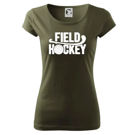 Field hockey míček a nápis