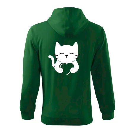Kočka drží srdce