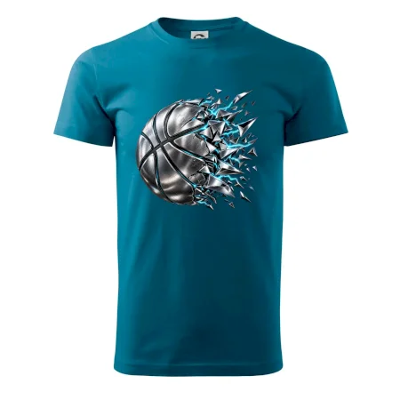 Kovový basketbalový míč s elektrickými střepy
