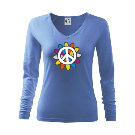 Peace symbol s kreslenou květinou