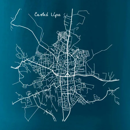 Česká Lípa - Mapa černobílá