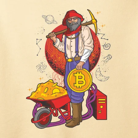 Horník těží bitcoiny