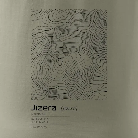Jizera - vrstevnice v obdélníku