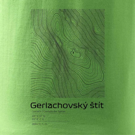 Gerlachovský štít - vrstevnice v obdélníku