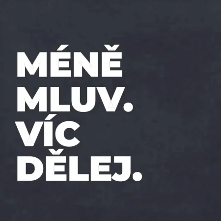 MÉNĚ MLUV. VÍC DĚLEJ.