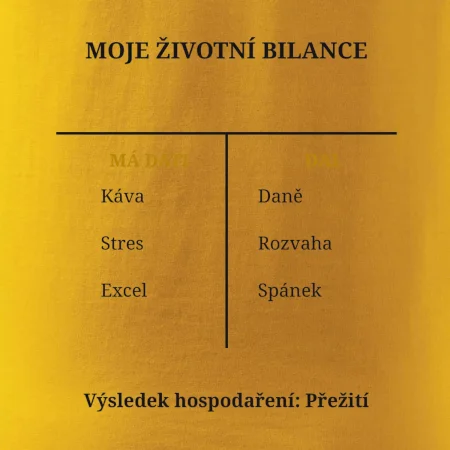 Moje životní bilance má dáti dal