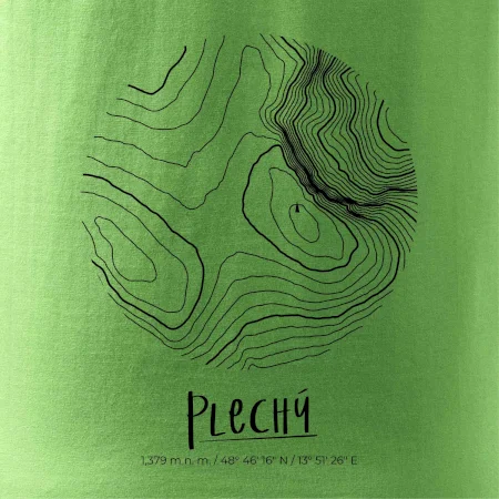 Plechý - vrstevnice v kruhu