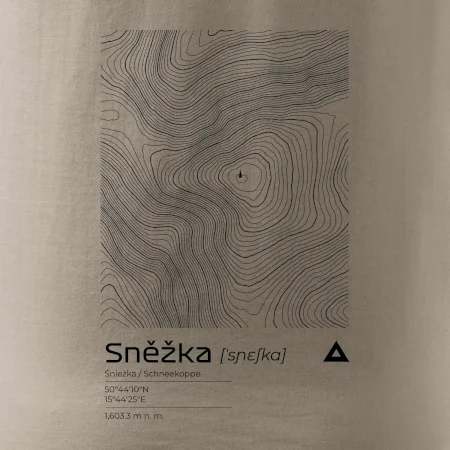 Sněžka - vrstevnice v obdélníku