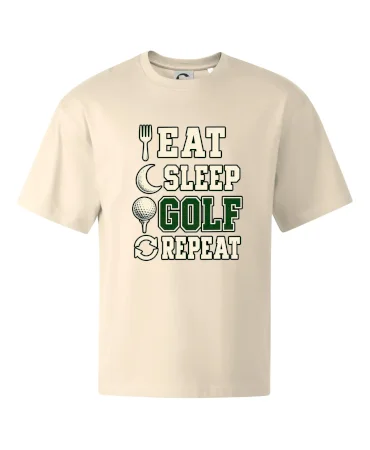 Eat sleep golf repeat typografie