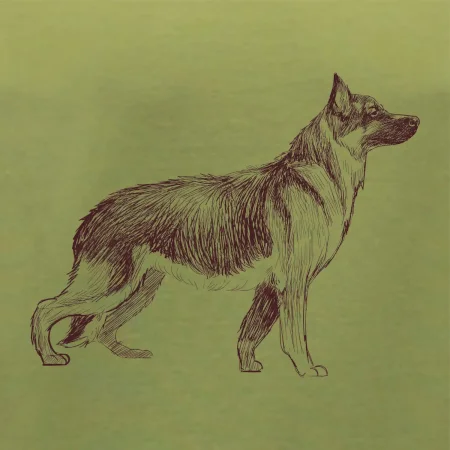 Německý ovčák -  kreslený skica