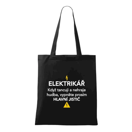 Elektrikář - hlavní jistič - Nápis na zádech