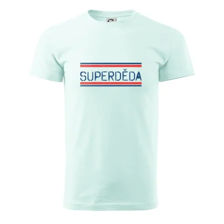SUPERDĚDA nápis modro červený