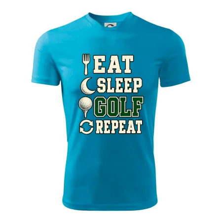 Eat sleep golf repeat typografie