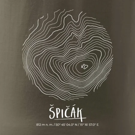 Špičák - vrstevnice v kruhu