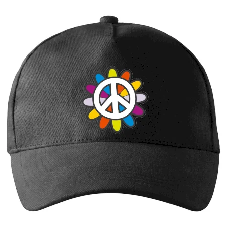 Peace symbol s kreslenou květinou