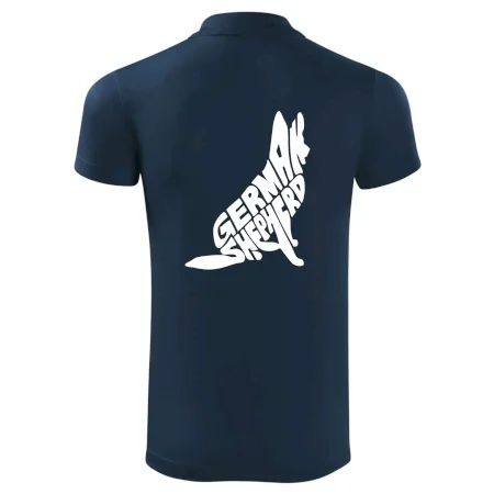 Německý ovčák sedící napis