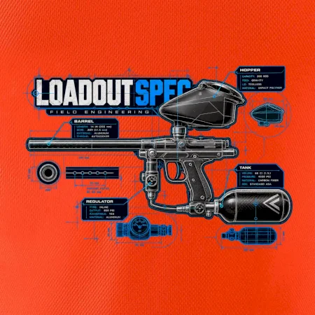 Technický výkres loadout spec paintball