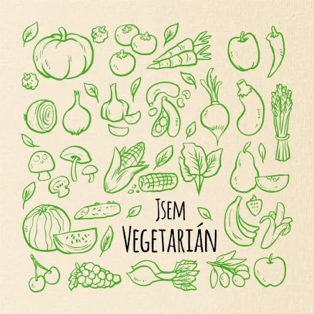 Jsem vegetarián - zelenina ve čtverci