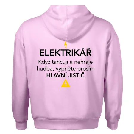 Elektrikář - hlavní jistič - Nápis na zádech